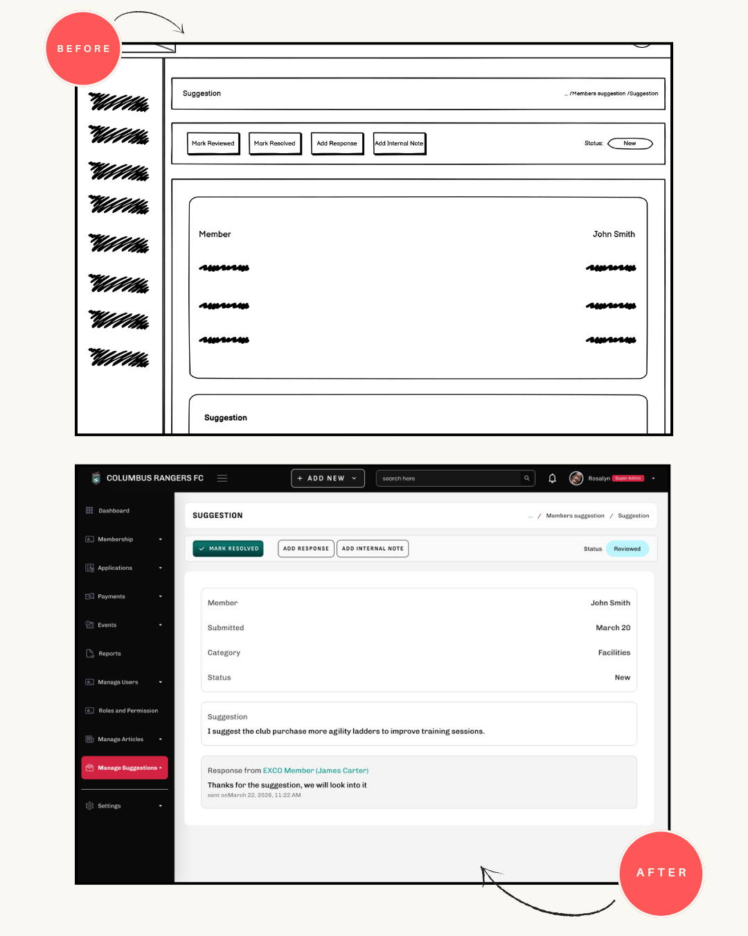 Manage Suggestions Details
